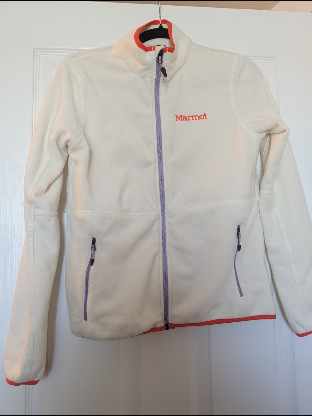 Marmot Cream Fleece Zip Up Jacket Purple Orange Accent Outdoor Activewewear XS